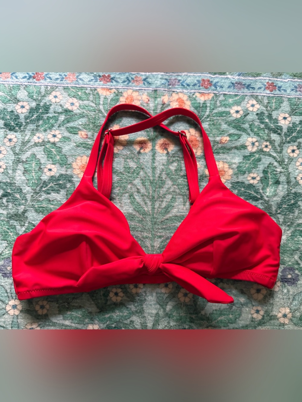 Cupshe Red Knot Front Bikini Top